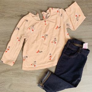 Light pink, cherry blouse.